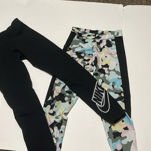 Used girls leggings one pair Nike one pair is adidas